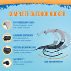 Island Retreat Ultra Comfortable Cool Mesh Dual Rocker With Canopy