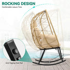 Moasis Rattan Rocking Egg Chair with Cushion