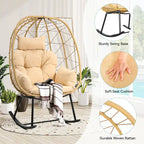 Moasis Rattan Rocking Egg Chair with Cushion