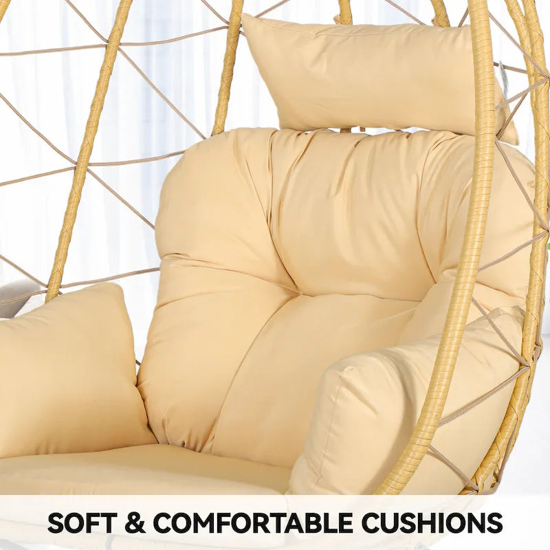 Moasis Rattan Rocking Egg Chair with Cushion