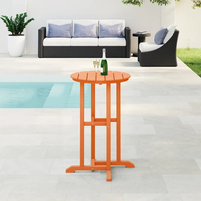 Polytrends Laguna Hdpe All Weather Outdoor Patio 24 Round Counter Bistro Table