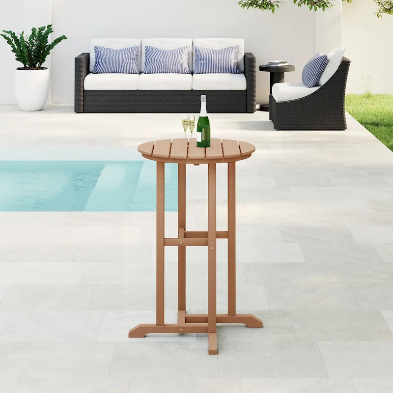 Polytrends Laguna Hdpe All Weather Outdoor Patio 24 Round Counter Bistro Table
