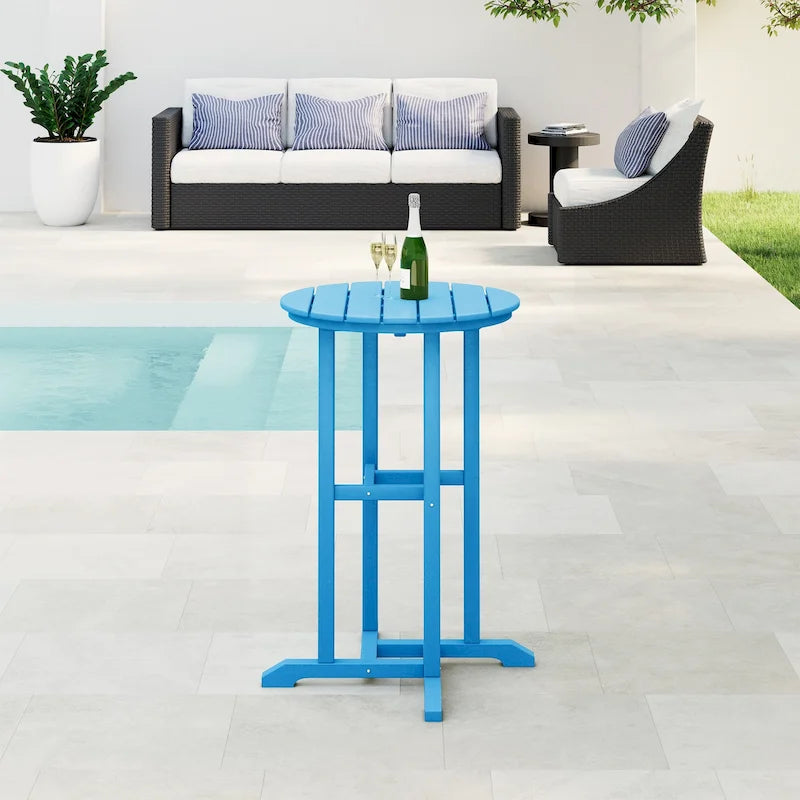 Polytrends Laguna Hdpe All Weather Outdoor Patio 24 Round Counter Bistro Table