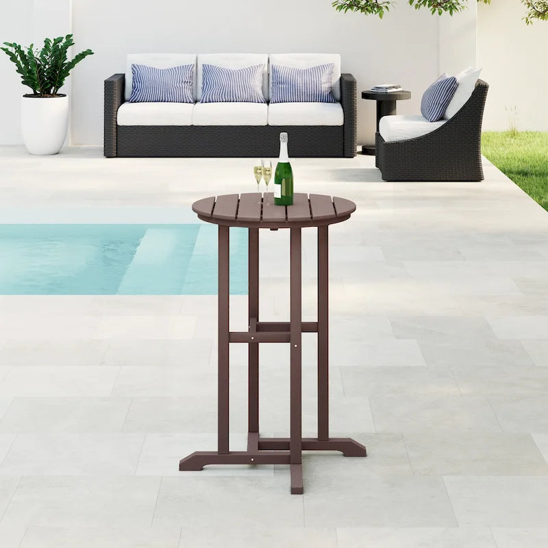 Polytrends Laguna Hdpe All Weather Outdoor Patio 24 Round Counter Bistro Table