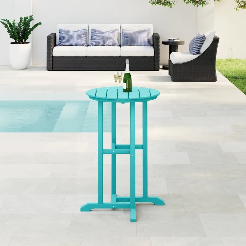 Polytrends Laguna Hdpe All Weather Outdoor Patio 24 Round Counter Bistro Table