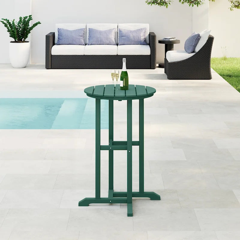 Polytrends Laguna Hdpe All Weather Outdoor Patio 24 Round Counter Bistro Table