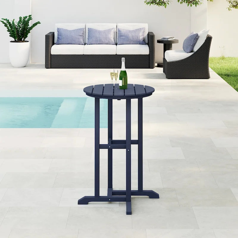 Polytrends Laguna Hdpe All Weather Outdoor Patio 24 Round Counter Bistro Table