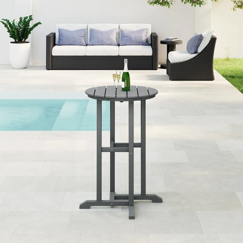 Polytrends Laguna Hdpe All Weather Outdoor Patio 24 Round Counter Bistro Table