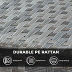 HOOOWOOO 16-piece Grey Rattan Outdoor Furniture Sectional Sofa Set Fire Pit Set with Swivel Chairs