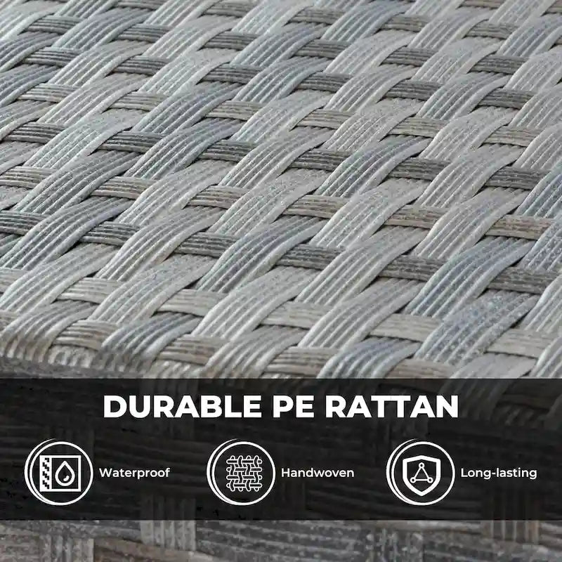 HOOOWOOO 16-piece Grey Rattan Outdoor Furniture Sectional Sofa Set Fire Pit Set with Swivel Chairs