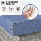 HOOOWOOO 16-piece Grey Rattan Outdoor Furniture Sectional Sofa Set Fire Pit Set with Swivel Chairs