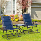 Outsunny 3-piece Folding Rocking Chair Table Set