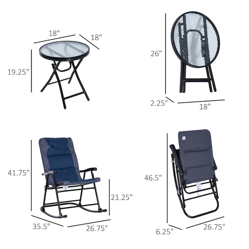 Folding Rocking Chair Table