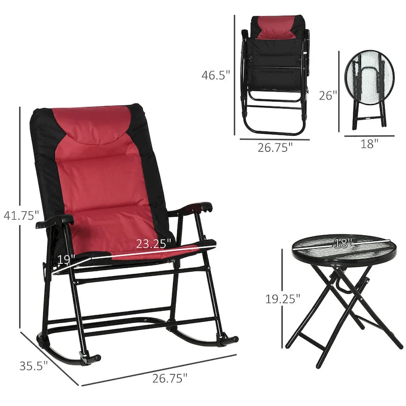 Folding Rocking Chair Table