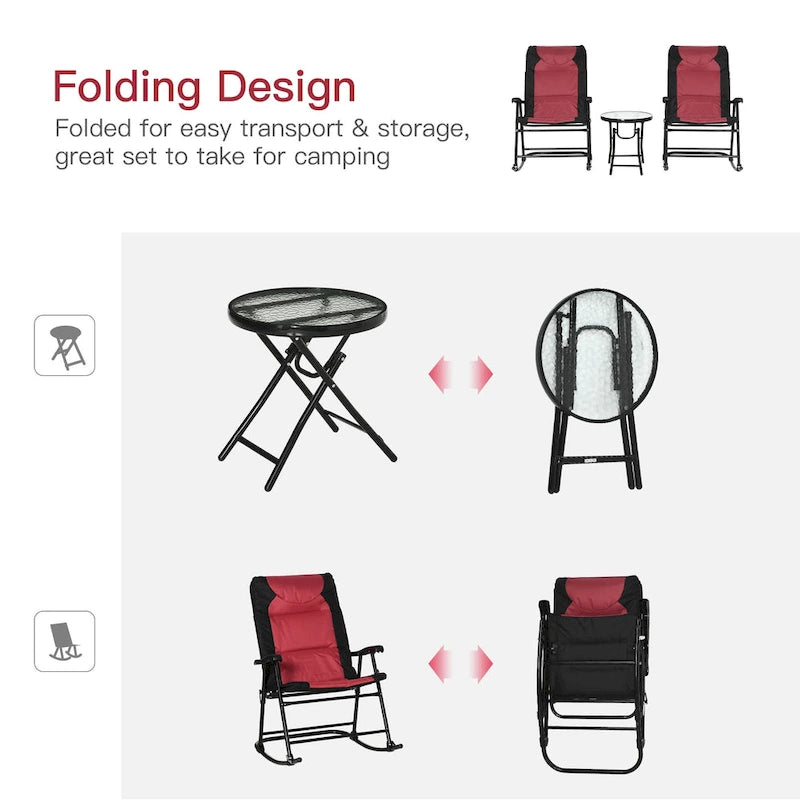 Folding Rocking Chair Table