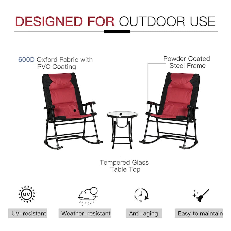Folding Rocking Chair Table