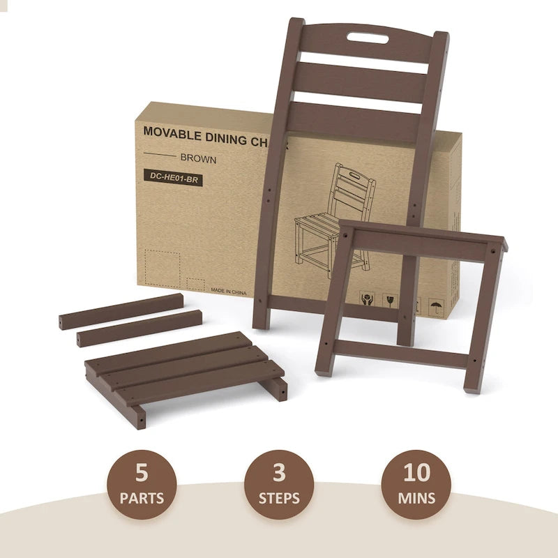 Outdoor Polyethylene Adirondack Dining Chair