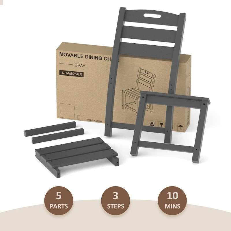 Outdoor Polyethylene Adirondack Dining Chair