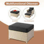 HOOOWOOO 7-piece Outdoor Wicker Patio Furniture Set with Fire Pit Table