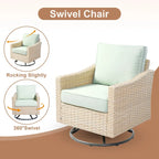 HOOOWOOO 7-piece Outdoor Wicker Patio Furniture Set with Fire Pit Table