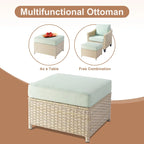 HOOOWOOO 7-piece Outdoor Wicker Patio Furniture Set with Fire Pit Table