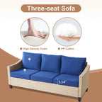 HOOOWOOO 7-piece Outdoor Wicker Patio Furniture Set with Fire Pit Table