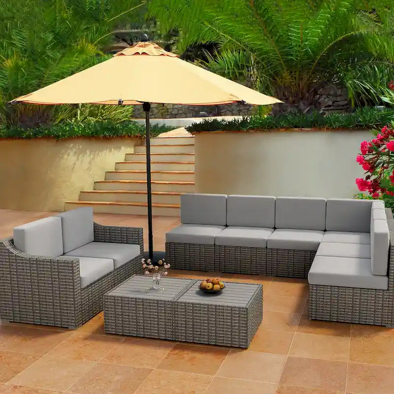 10 Piece Patio Sectional Conversation Set