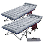 Portable Folding Camping Bed with Mattress, Guest Cot Bed 2PCS - 75