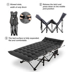 Portable Folding Camping Bed with Mattress, Guest Cot Bed 2PCS - 75