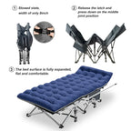 Portable Folding Camping Bed with Mattress, Guest Cot Bed 2PCS - 75