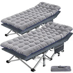 Portable Folding Camping Bed with Mattress, Guest Cot Bed 2PCS - 75