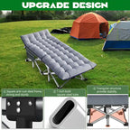 Portable Folding Camping Bed with Mattress, Guest Cot Bed 2PCS - 75