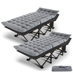 Portable Folding Camping Bed with Mattress, Guest Cot Bed 2PCS - 75