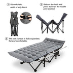 Portable Folding Camping Bed with Mattress, Guest Cot Bed 2PCS - 75