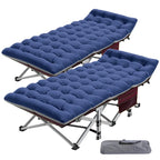 Portable Folding Camping Bed with Mattress, Guest Cot Bed 2PCS - 75