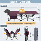 Portable Folding Camping Bed with Mattress, Guest Cot Bed 2PCS - 75