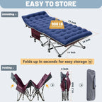 Portable Folding Camping Bed with Mattress, Guest Cot Bed 2PCS - 75
