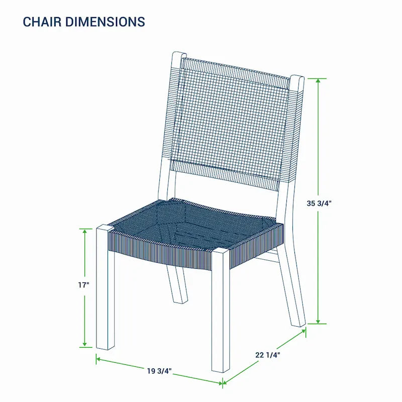 Nassau 2-piece Teak Patio Dining Chair