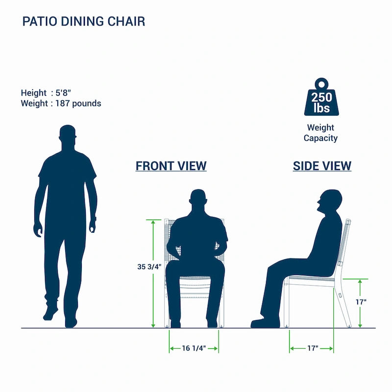 Nassau 2-piece Teak Patio Dining Chair