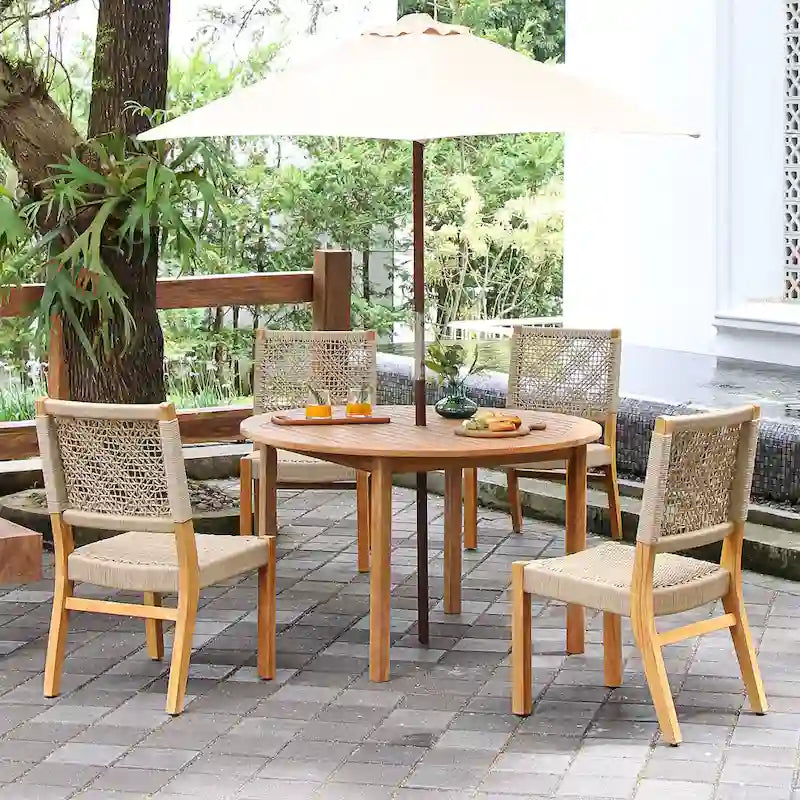 Nassau 2-piece Teak Patio Dining Chair
