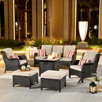 Patio Wicker Furniture With 30" Fire Table
