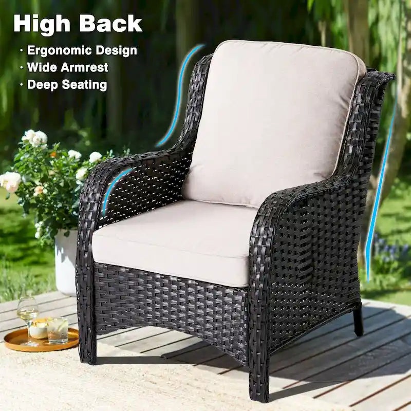 Patio Wicker Furniture With 30" Fire Table