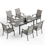 Padded Textilene Chairs Patio Dining