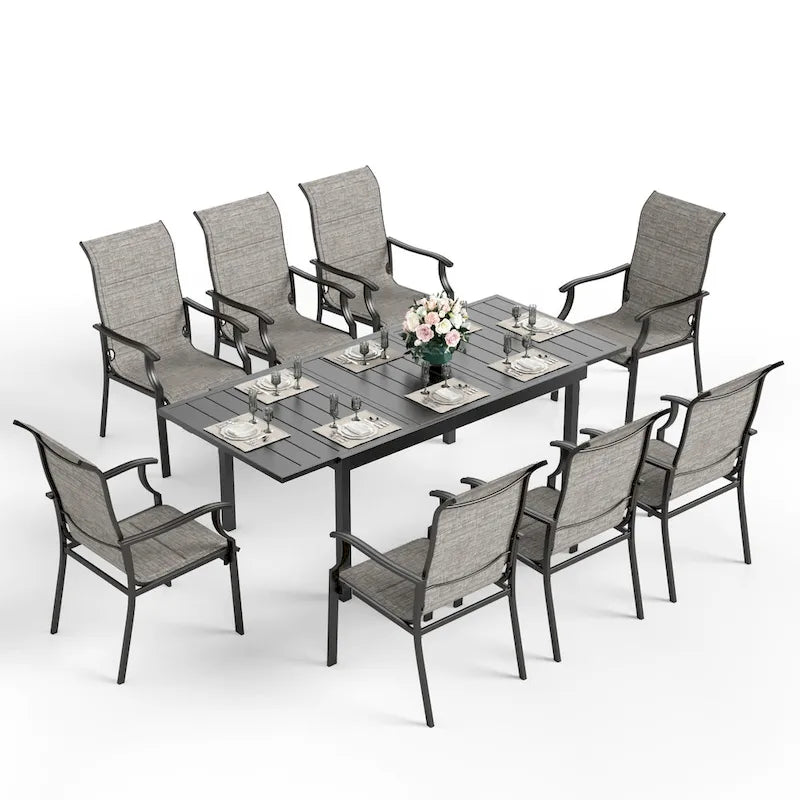 Padded Textilene Chairs Patio Dining