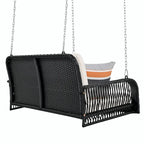 2-Seater Wicker Porch Swing with Hanging Chains