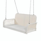 2-Seater Wicker Porch Swing with Hanging Chains