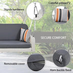 2-Seater Wicker Porch Swing with Hanging Chains