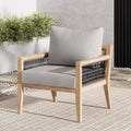 Freya Bohemian Wooden Armchair, Outdoor Patio Chair, Solid Acacia Wood Frame