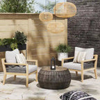 Freya Bohemian Wooden Armchair, Outdoor Patio Chair, Solid Acacia Wood Frame