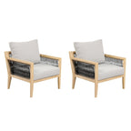 Freya Bohemian Wooden Armchair, Outdoor Patio Chair, Solid Acacia Wood Frame